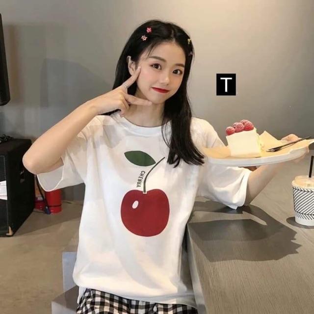 Áo phông quả Cherry và Dâu Tây DTR0519
