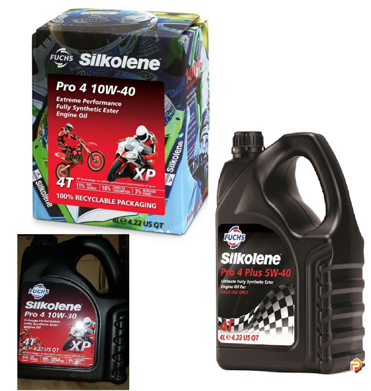 Nhớt ô tô xe máy fuchs silkolene pro4 10w40/5w40 can 4l, nhớt dùng cho mô tô xe máy xe côn tay nhớt fuchs 10w40/5w40 can 4 lít bao ship cả nước--