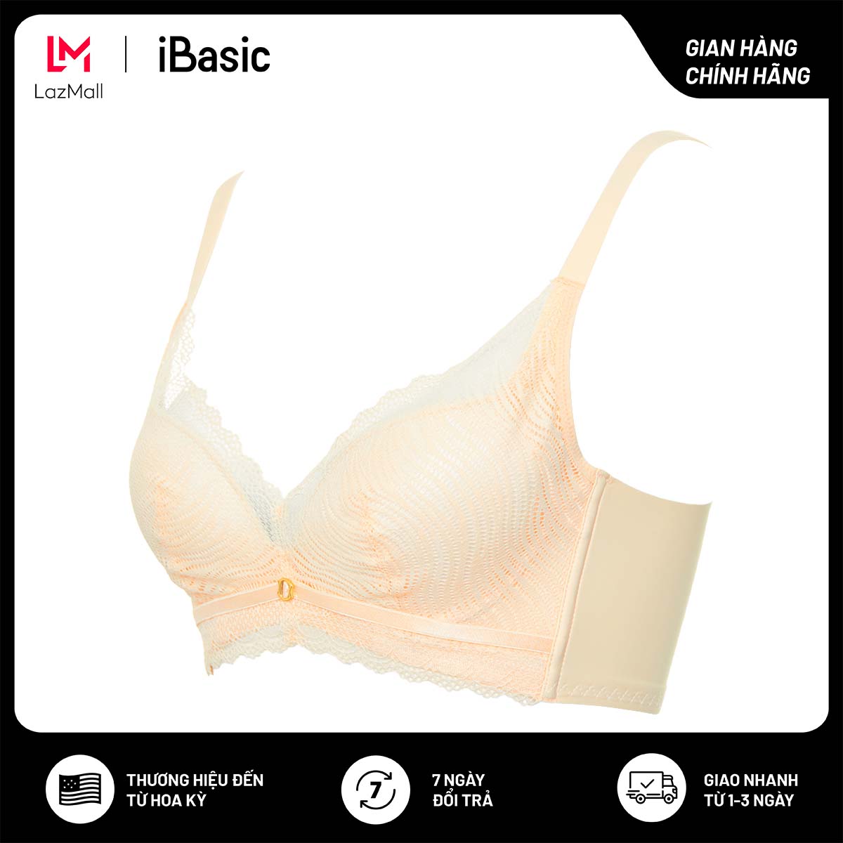 Áo ngực có gọng mút mỏng ren cup T-Shirt iBasic BRAW132