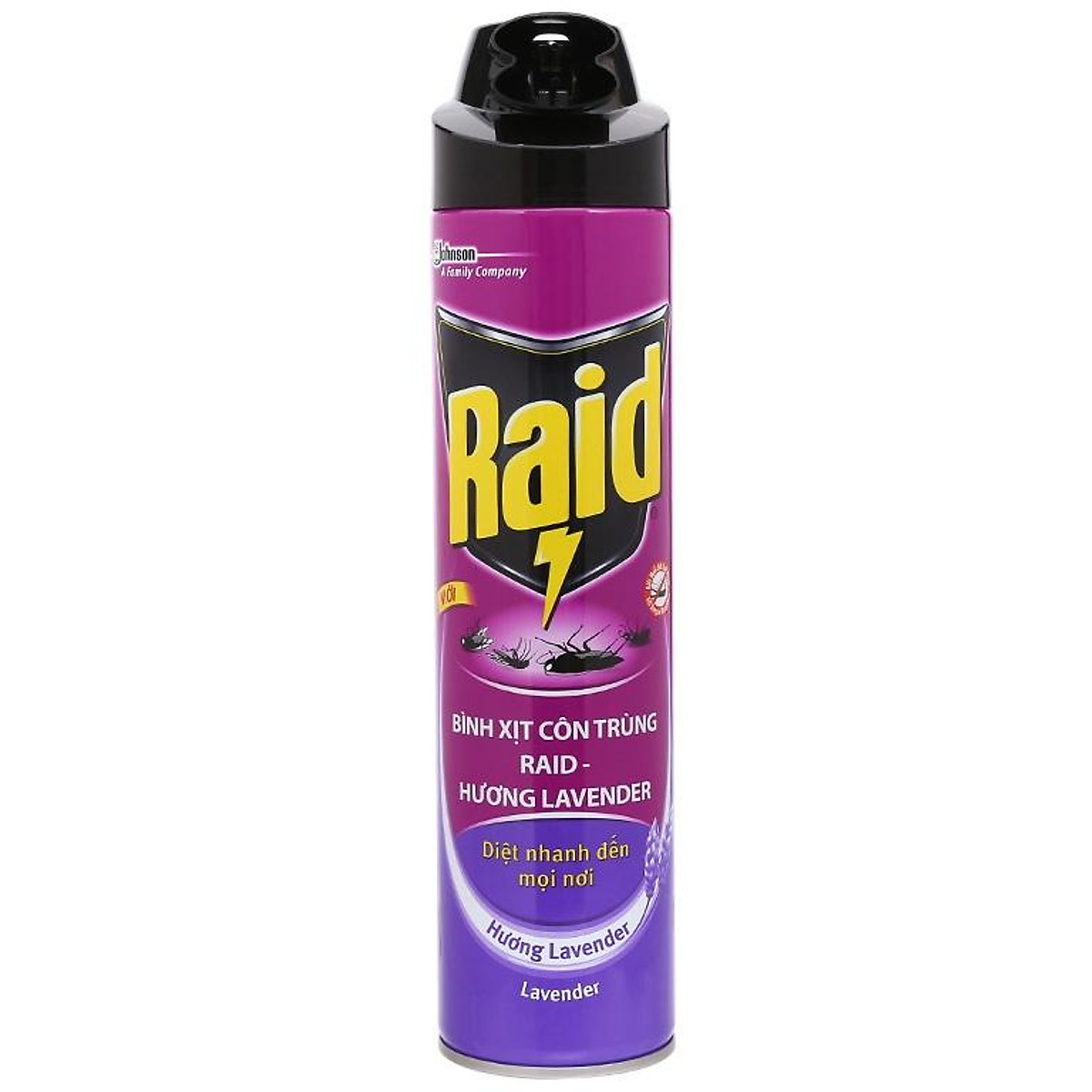 Bình xịt côn trùng Raid không mùi và hương lavender 600ml