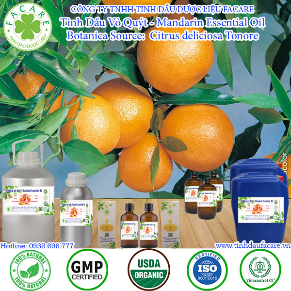 Tinh dầu Vỏ quýt mandarin essential oil - 10ml