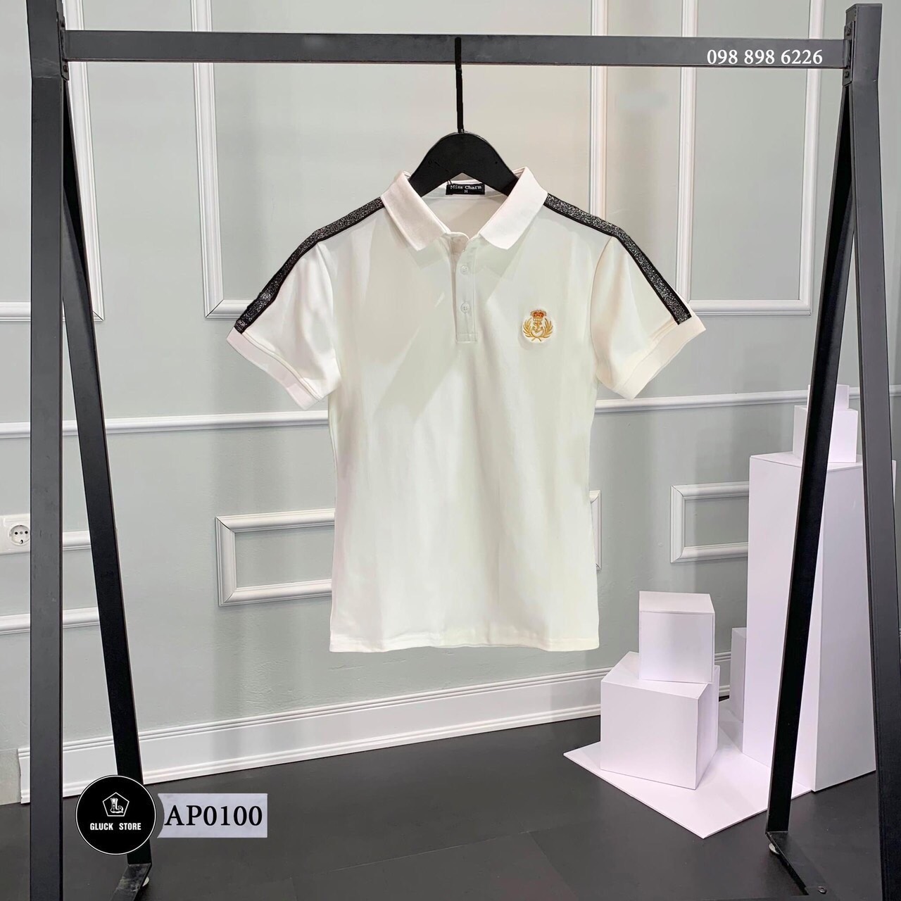 [HCM]ÁO THUN NAM CỔ TRỤ THÊU HÌNH MẪU MỚI SIÊU HOT THỜI TRANG  CAO CẤP CHERYSHOP94 DFD0014