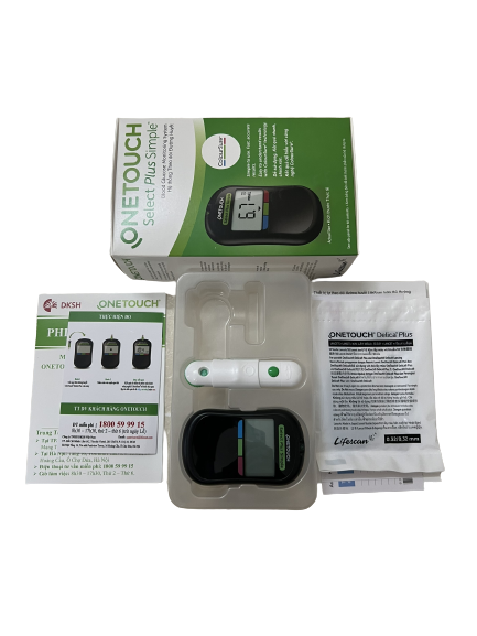 QUE THỬ ĐƯỜNG HUYẾT ONE TOUCH SECLECT SIMPLE PLUS - MÁY ĐO ĐƯỜNG HUYẾT ONE TOUCH SECLECT SIMPLE PLUS ( TẶNG KÈM 25 QUE THỬ) - BẢO HÀNH TRỌN ĐỜI - CHÍNH XÁC - NHANH CHÓNG