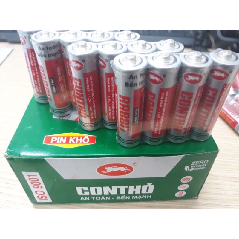 Vỉ 4 cục pin tiểu con thỏ aa 1,5v