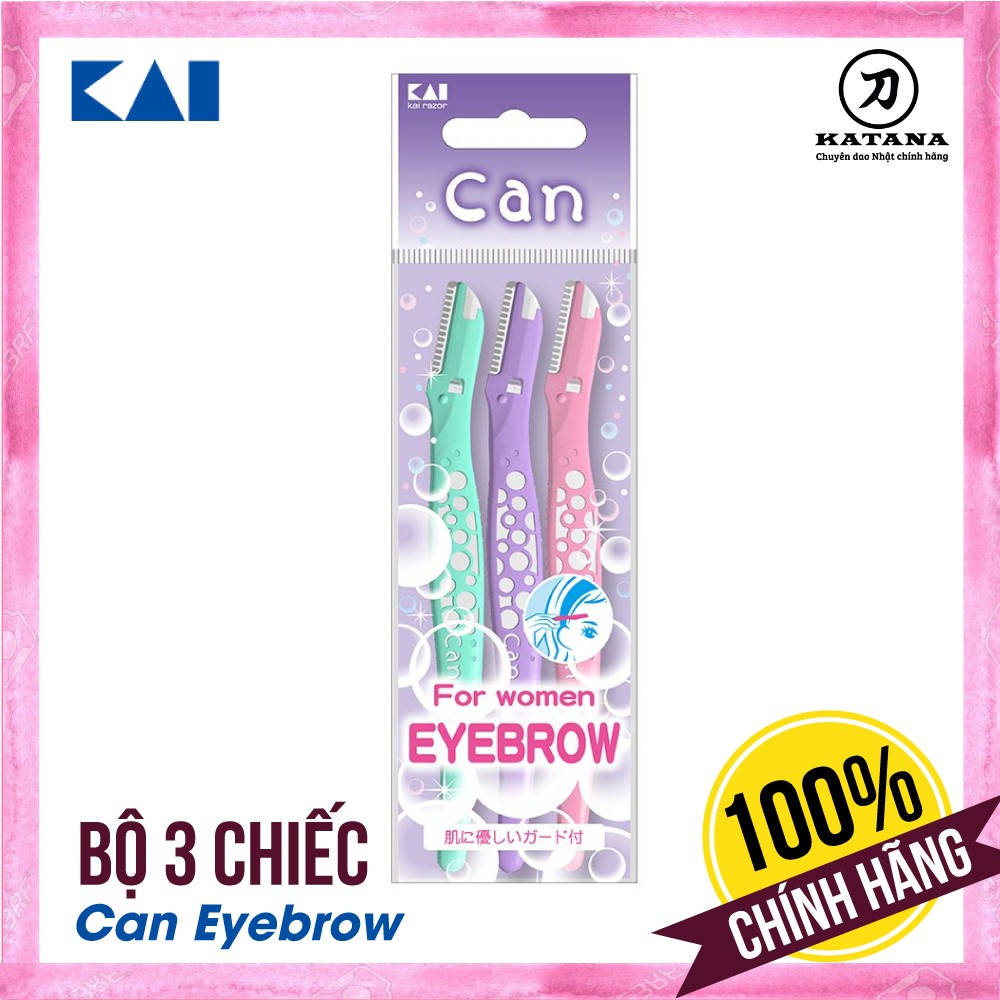 Dao cạo lông mày Nhật Bản Can Eyebrow - Bộ 3 chiếc