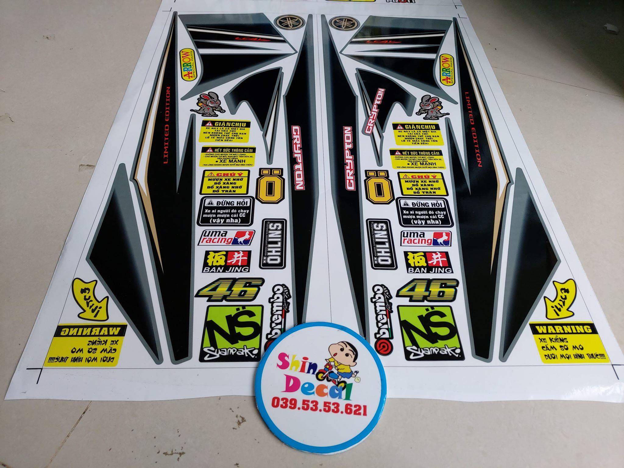 Tem rời xe exciter 2010 tặng logo
