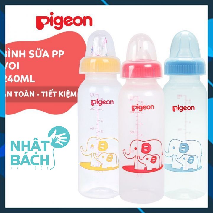 Combo 3 bình sữa pigeon 240ml - bình sữa pp tiêu chuẩn
