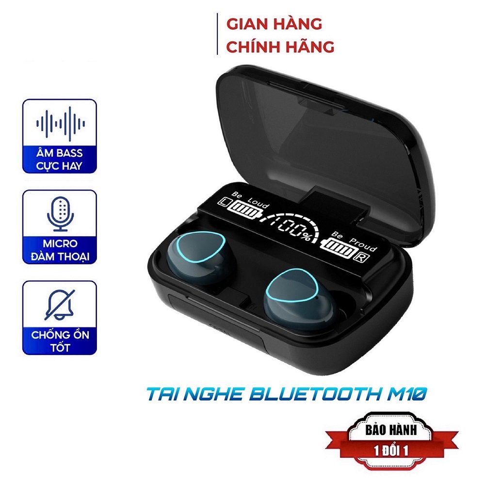 Tai Nghe Bluetooth M10 Pro Tai Nghe Không M10 Pro Phiên Bản Nâng Cấp Pin Trâu, Nút Cảm Ứng Tự Động Kết Nối