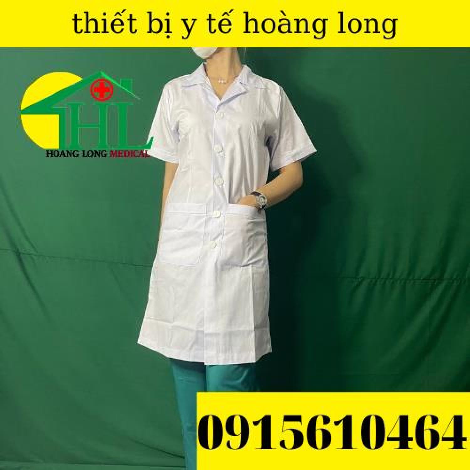 Áo Blouse (BluE) Bác Sĩ Nam/Nữ Cộc Tay Dáng Dài