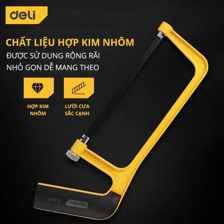 Khung Cưa Cầm Tay Deli Mini 6inch - Nhỏ Gọn, Tiện Lợi, Chất Liệu Chắc Chắn, Tay Cầm Chống Trơn Trượt - DL6007 - Hình ảnh 2