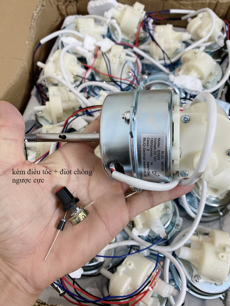 Đầu quạt điện 12v motor không chổi than
