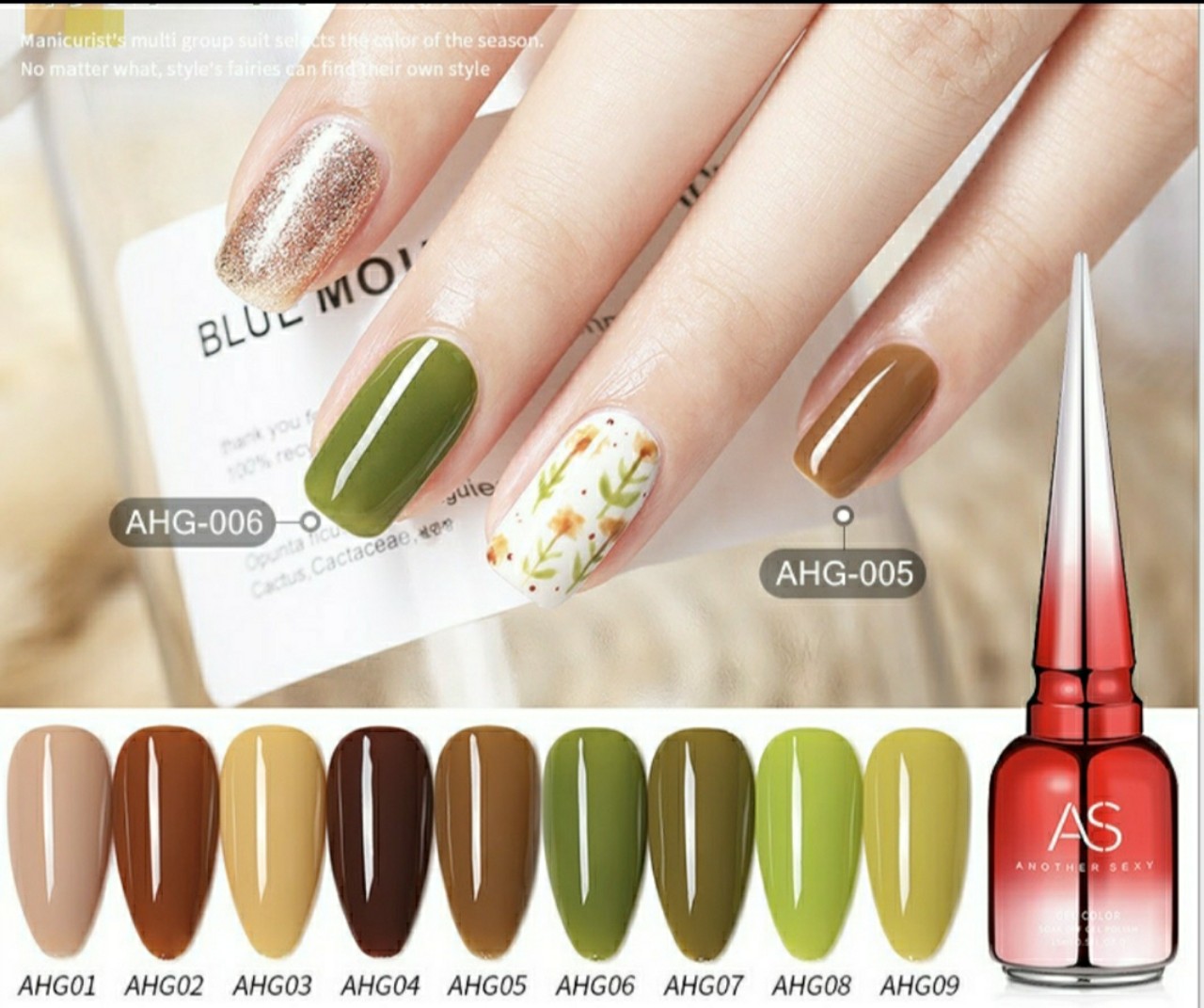[HCM]Sơn Gel As mã AHG 15ML - Chai đỏ siêu sang