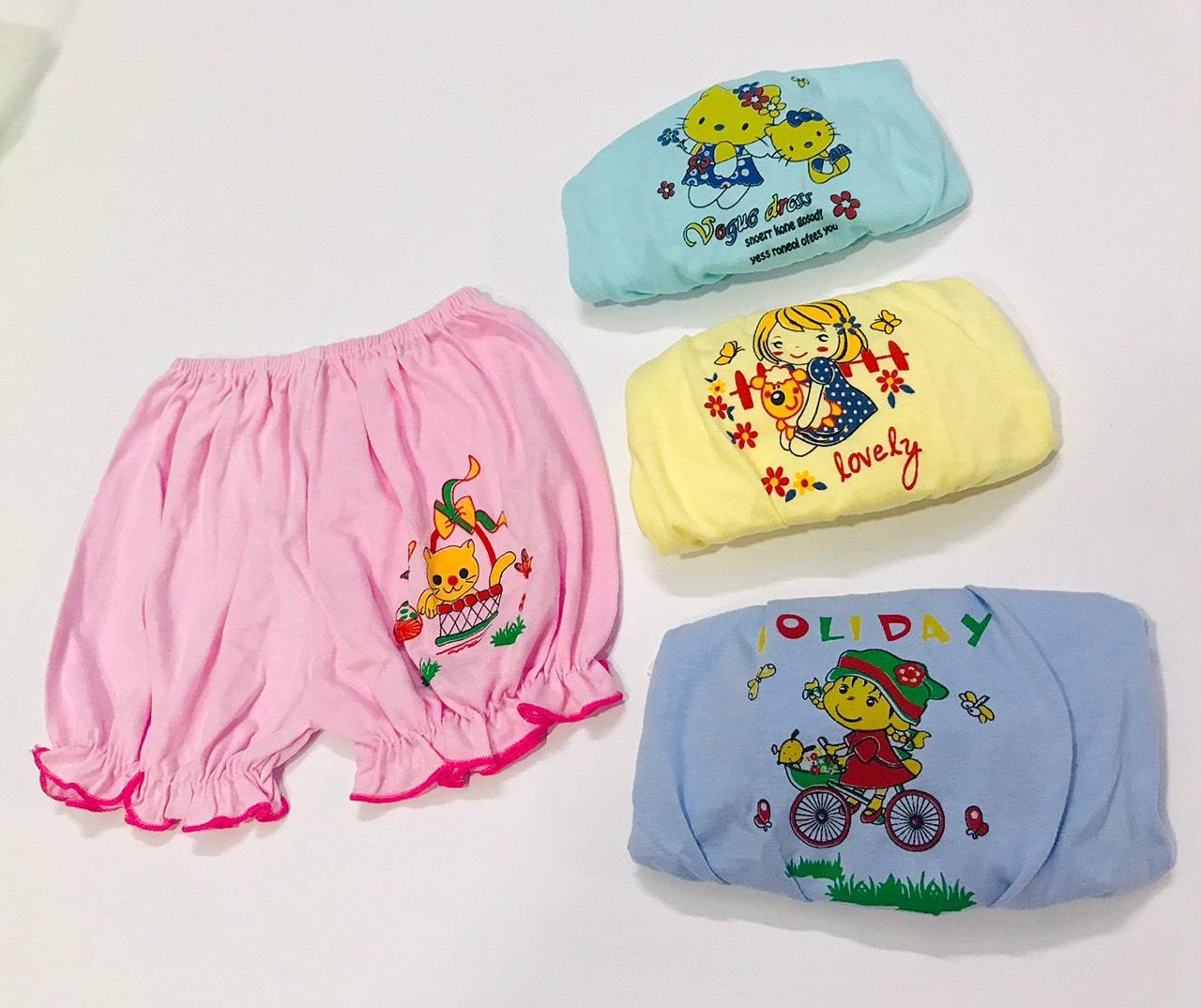 [HCM]QUẦN ĐÙI COTTON BÉ GÁI 10-17kg( COMBO 5 QUẦN)