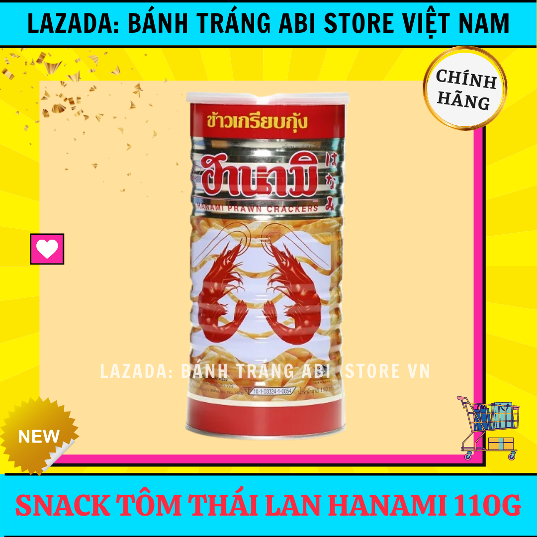 SNACK TÔM THÁI HANAMI LON 4 VỊ SẴN 110G
