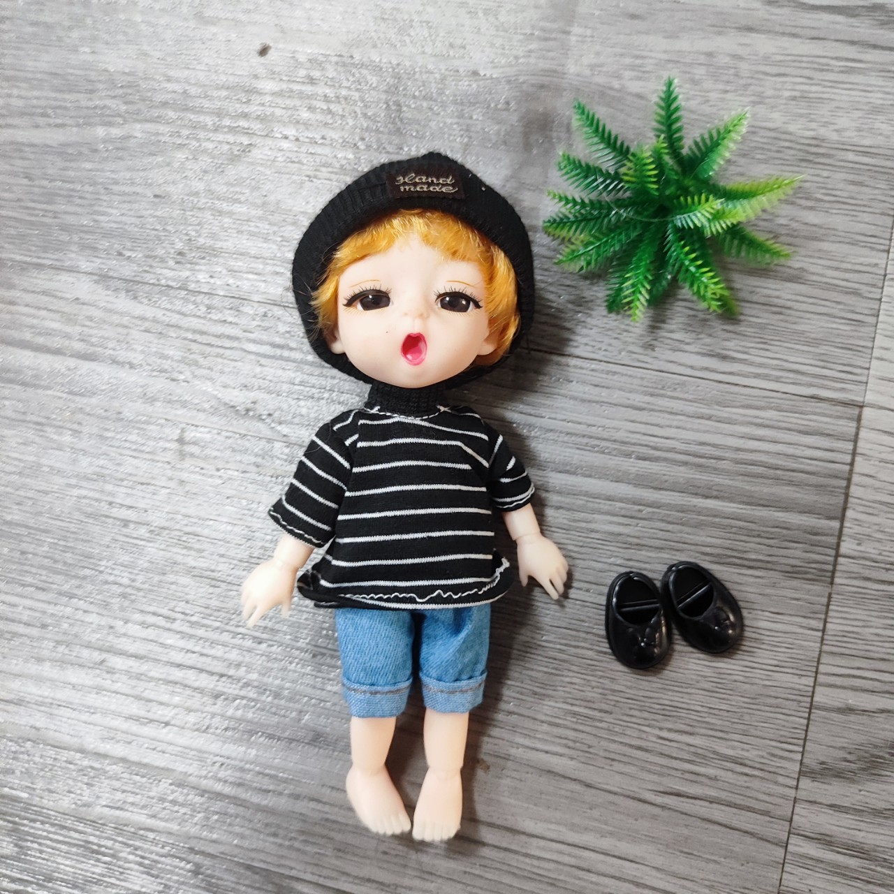 búp bê bé trai 16cm mẫu mới mặc đồ thu đông đẹp