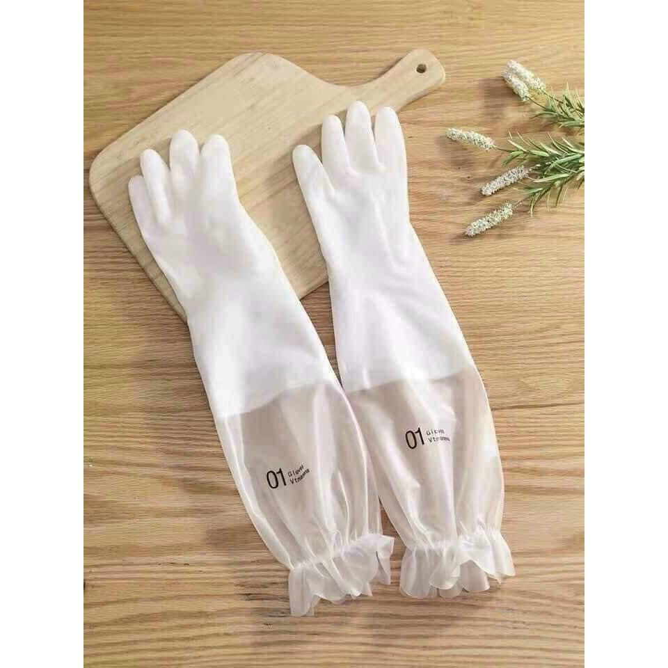 Bộ 2 đôi gang tay rửa bát lót nỉ (Đỏ)