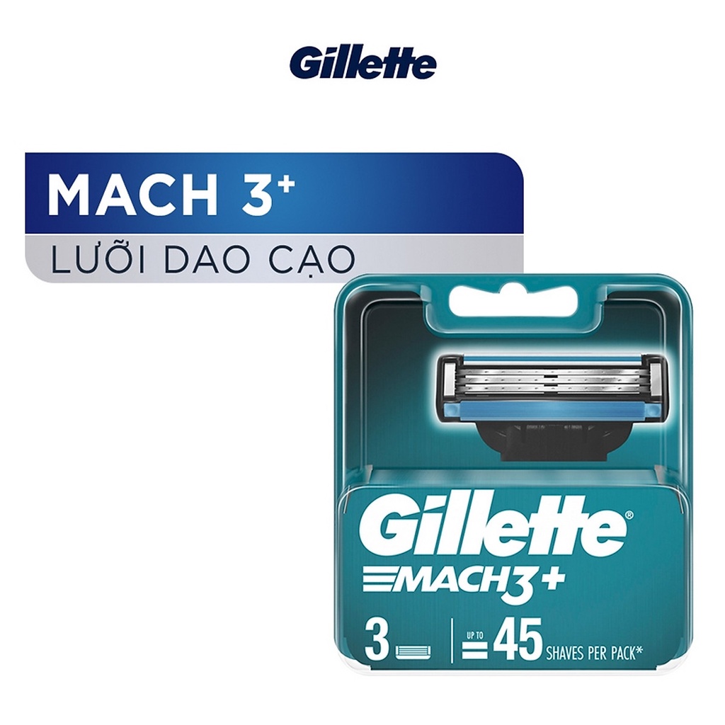 Lưỡi Dao Cạo Râu Gillette Mach 3+ (tùy chọn số lưỡi và cán)