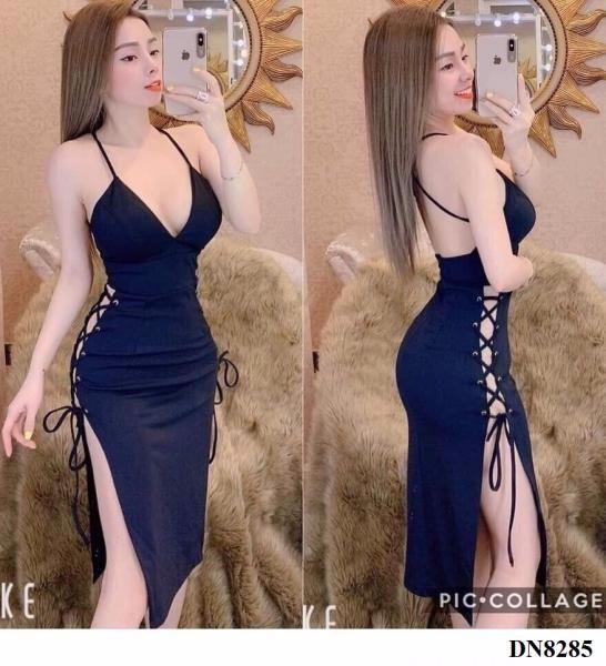 đầm body đan dây hở ngực sexy