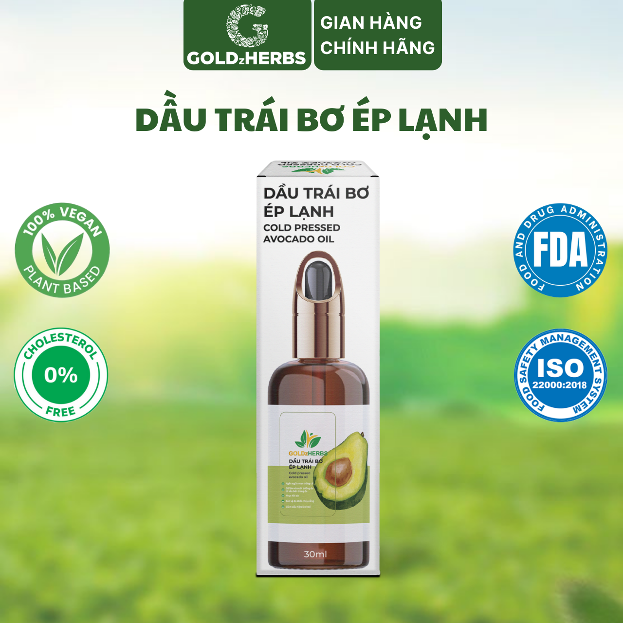 [Tinh Dầu] Tinh Dầu Trái Bơ GoldzHerbs, 100% thiên nhiên