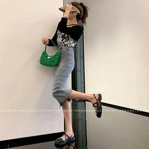 Giày Lolita Quai Chéo Hở Gót Thời Trang Xuân Hè 2022 - GD005