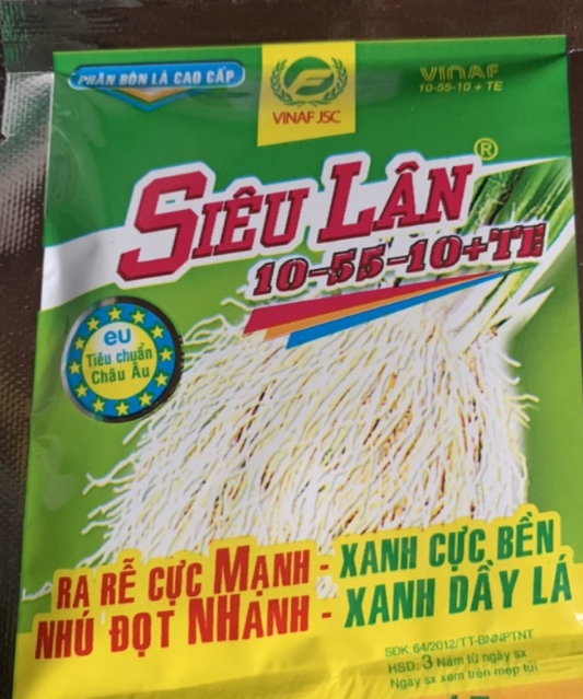 Phân bón siêu lân 10-55-10 kích rễ, làm dày lá