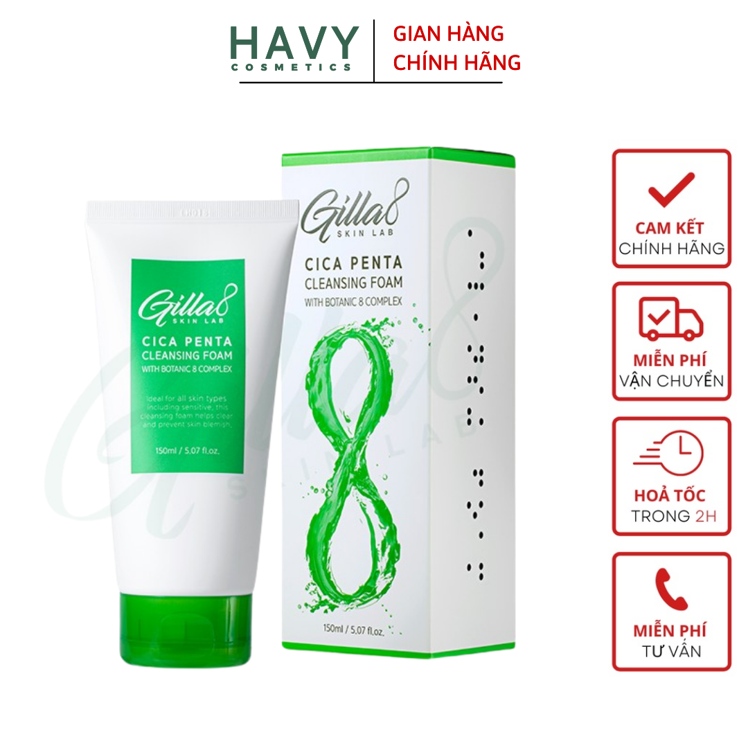 Sữa Rửa Mặt Gilla8 Cica Penta Cleansing Foam 150ml