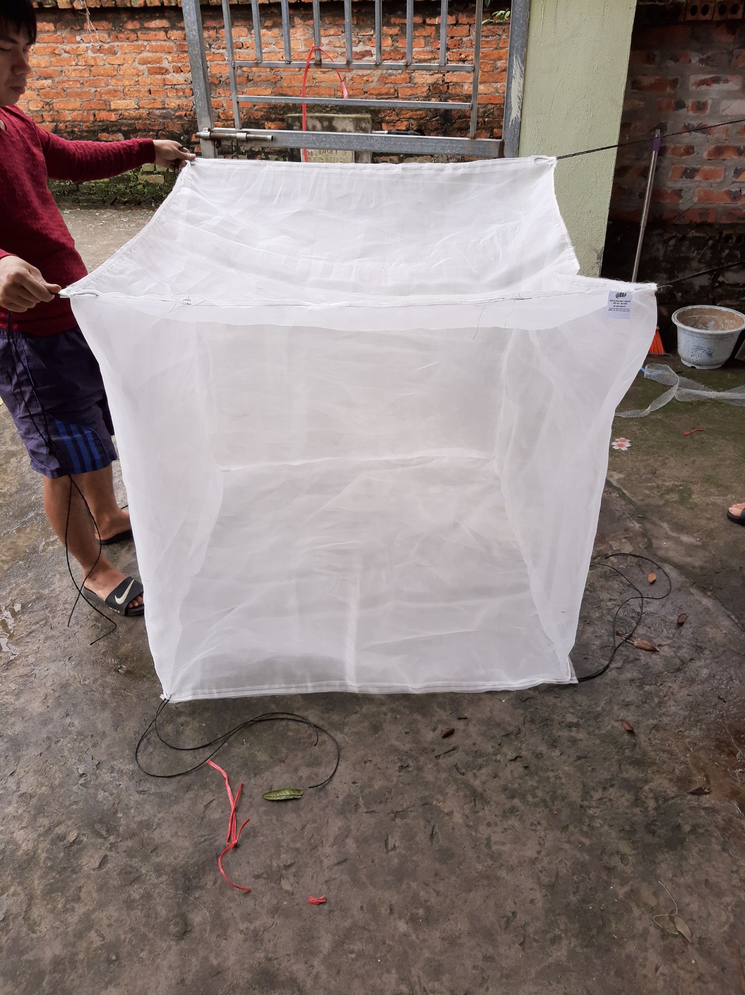 mùng nuôi ruồi lính đen - 1x1x1 lưới thái