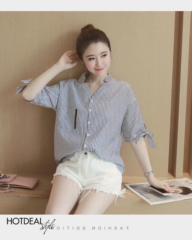 [HCM]Áo sơ mi sọc esla xinh xắn