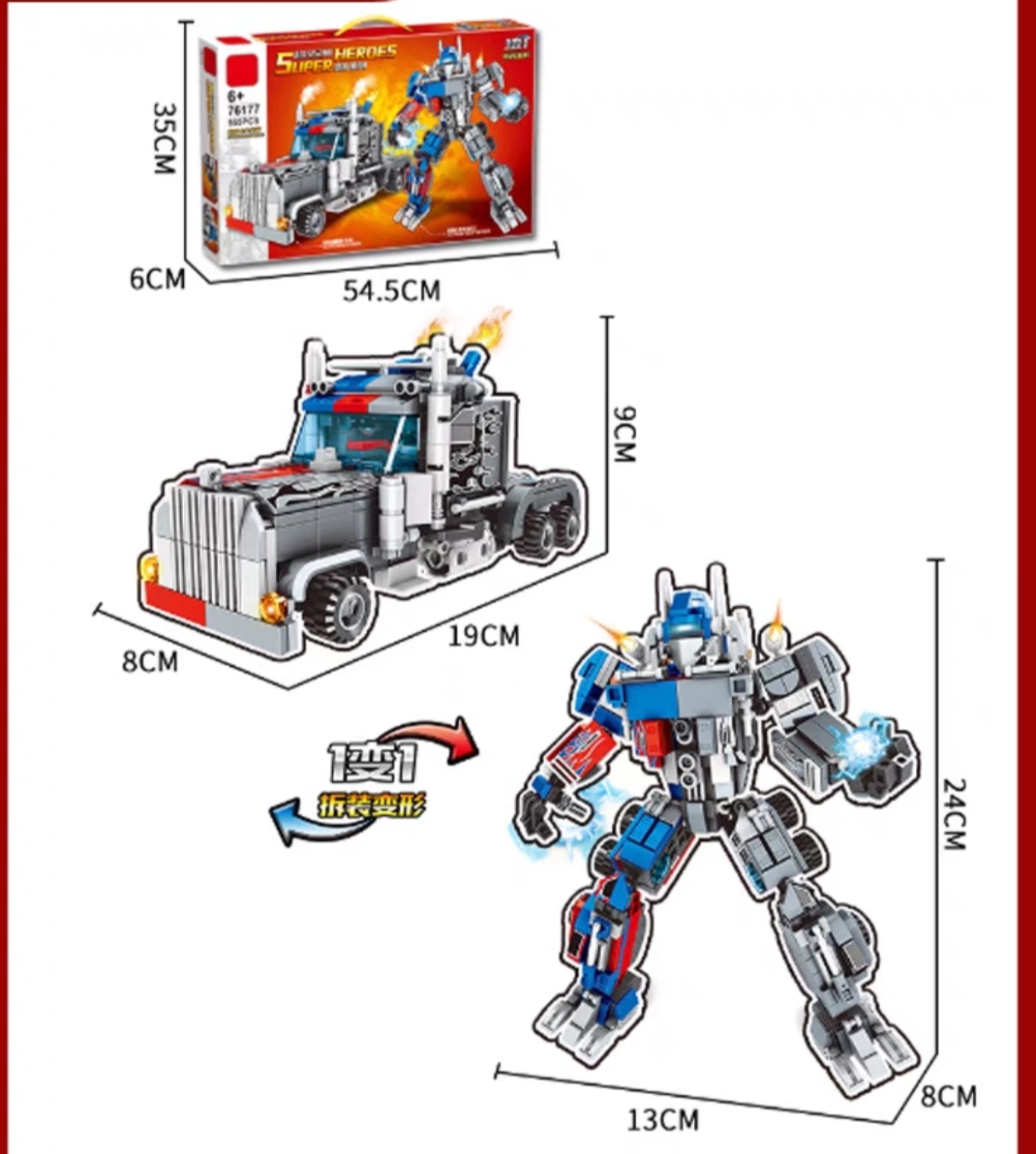 Đồ Chơi Lắp Ráp Kiểu Lego Mô Hình Robot Transformers Đại Chiến Optimus Prime