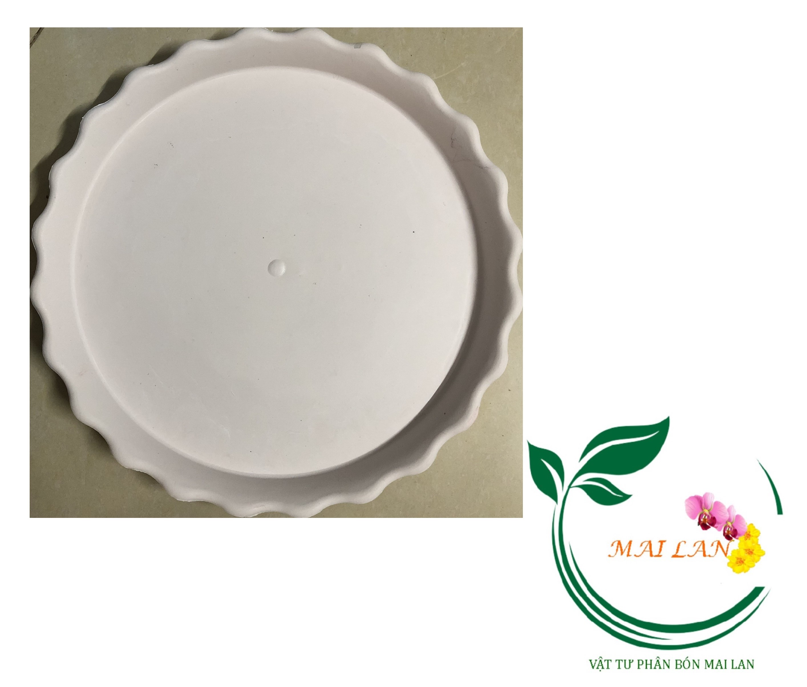 Đĩa lót chậu tròn khía Phi 35cm - #058D#