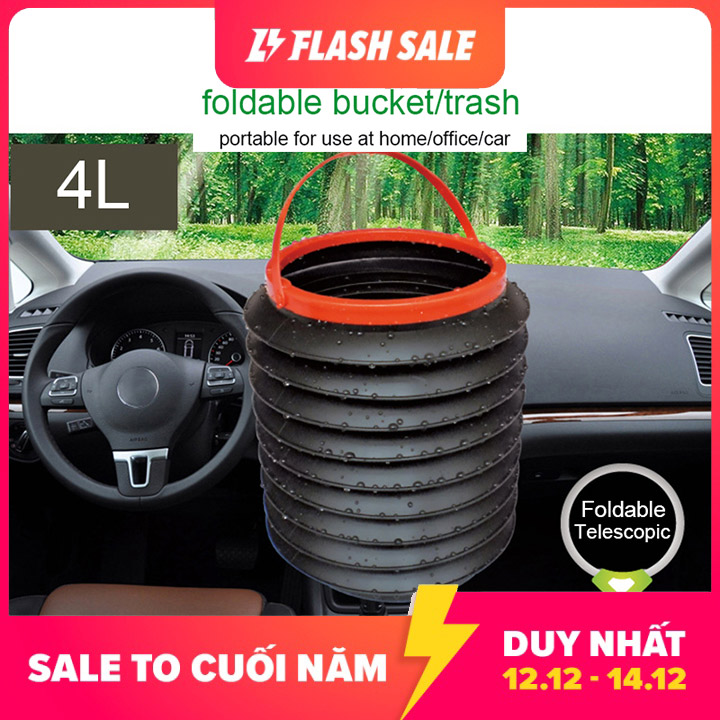 Thùng Rác Gấp Ô Tô EKLEVA 4L, Thùng Nhựa Đựng Rác, Cắm Trại Ngoài Trời, Hộp Đựng Đồ Câu Cá Nước Xếp Gọn Được