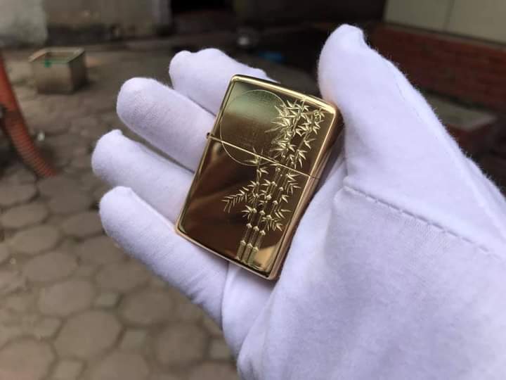 Bật lửa Zippo khắc CNC trăng trúc Z166