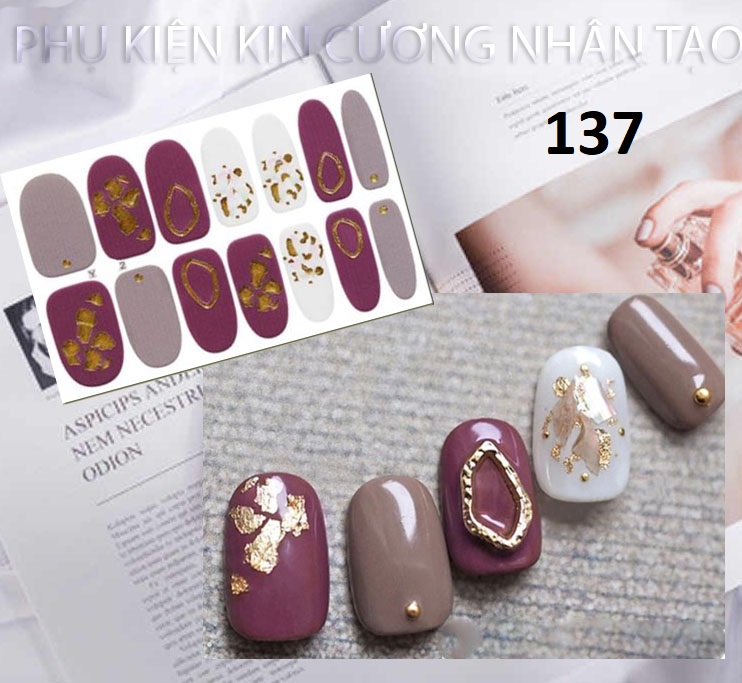 Bộ sticker dán móng tay HÀN QUỐC trang trí 3D kháng nước bền chặt - P3