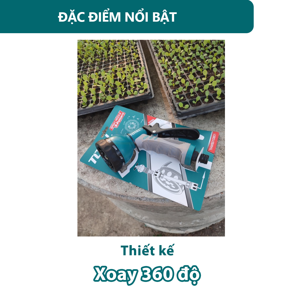 Vòi phun nước máy xịt rửa 3/4" TOTAL THWS010901