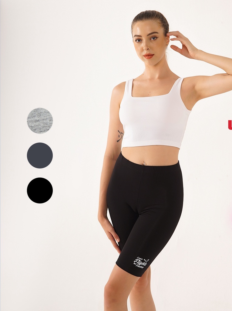 Quần legging nữ biker nâng mông Umebay, lửng Cotton nữ đùi ngố dáng ôm tập gym yoga bigsize UML23
