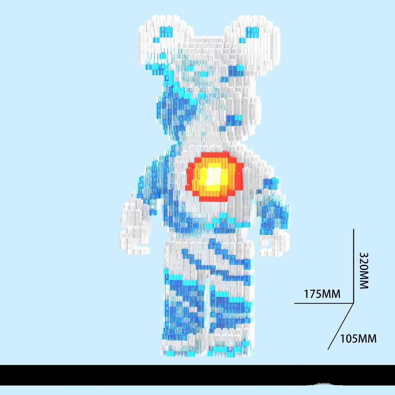Bộ đồ chơi Lego BearBrick màu tím Hanaxi H43