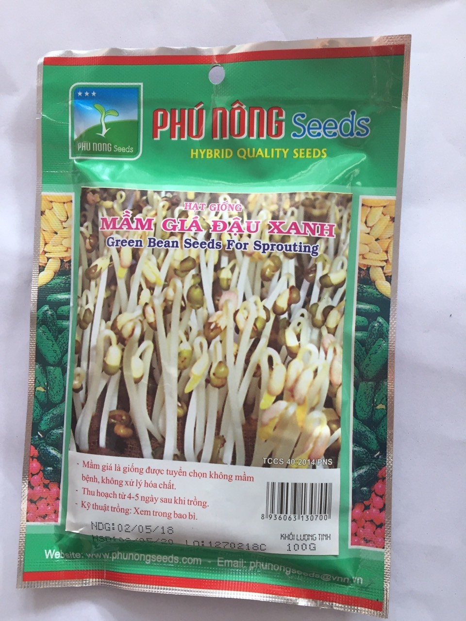 "Gói 100Gr Hạt " Hạt giống mầm đậu xanh ( mầm giá )