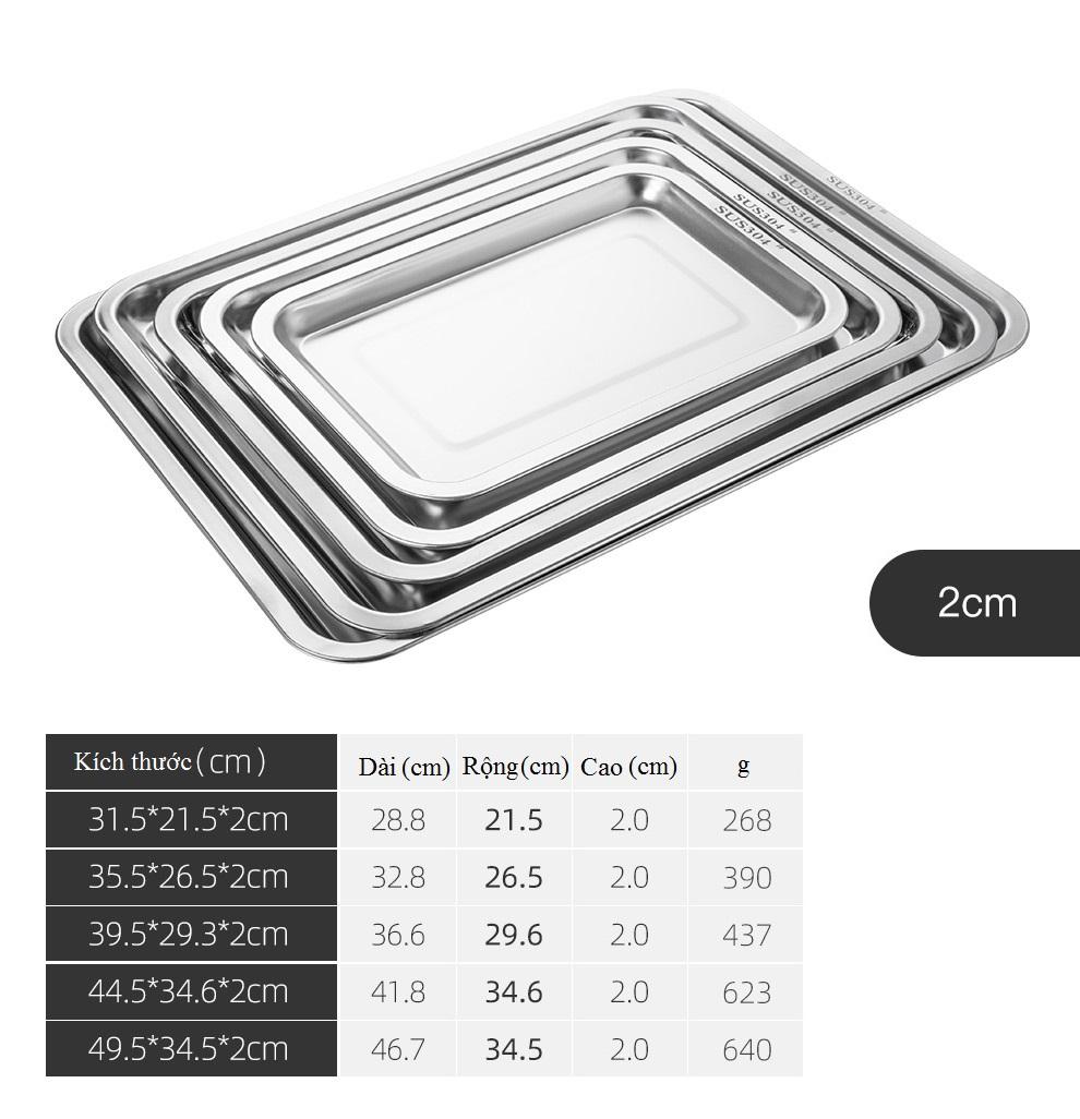 Mâm Inox 304 ( Phân loại size Xước nhẹ )