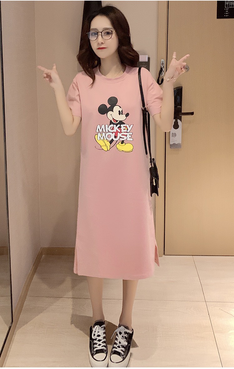 Đầm suông cotton Mickey Mouse đa phong cách TTSLA0177