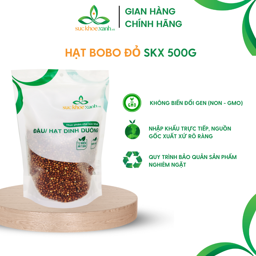 Hạt ý dĩ đỏ (bo bo đỏ) Sức khỏe Xanh 500g/túi - Nhập khẩu Úc chính hãng