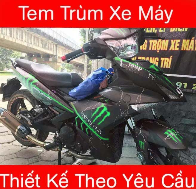 Tem Trùm Exciter 150 đen viền xanh