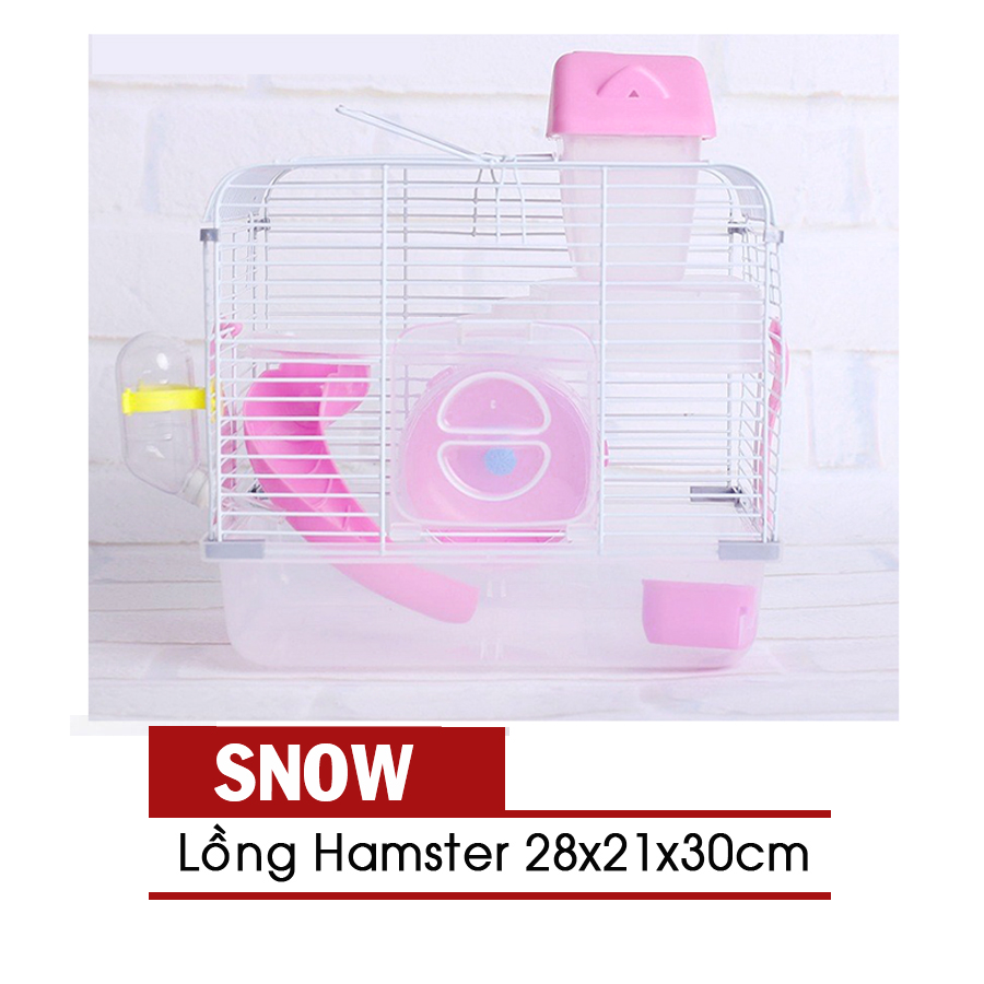 Lồng Hamster size trung (Snow) 30x28x21 (cm) - Đủ phụ kiện - [Nông Trại Thú Cưng]