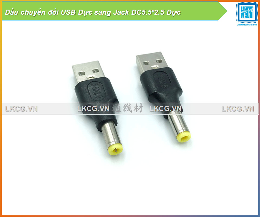 [FreeShip] Đầu chuyển đổi USB Đực sang Jack DC5.5*2.5 Đực