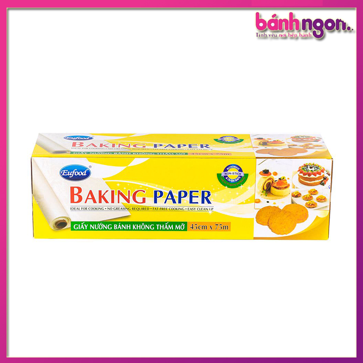 Giấy Nến/Giấy Lót Nướng Bánh Không Thấm Mỡ 45cm*75m