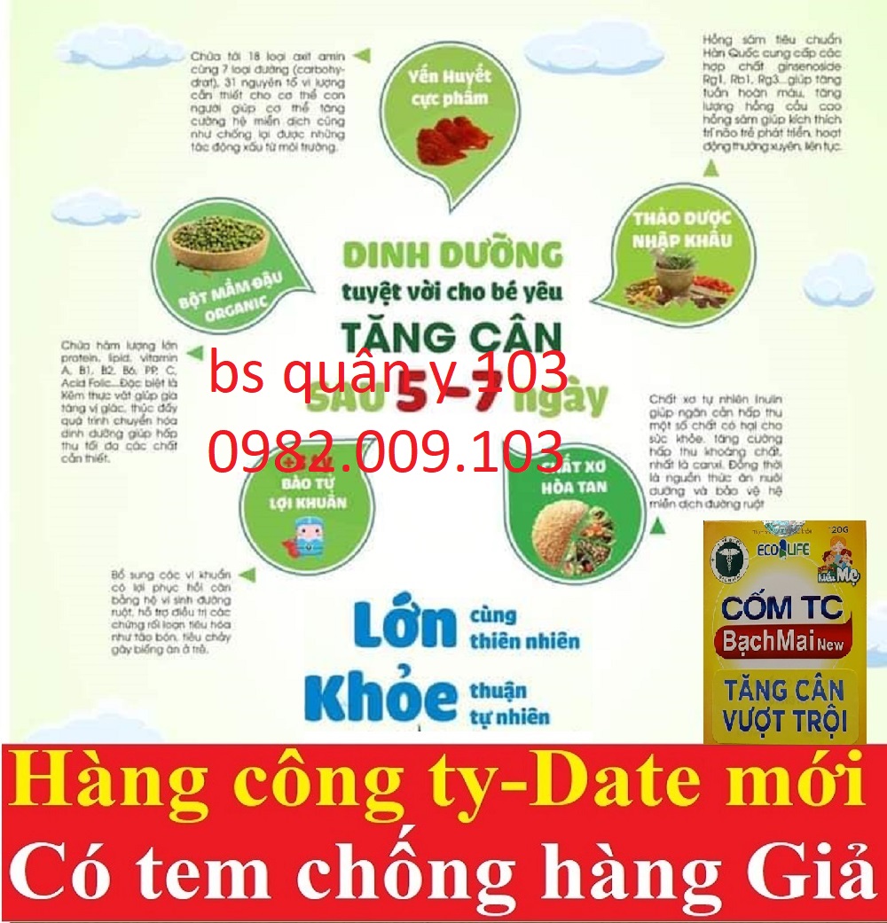 cốm tăng cân bạch mai TC NEW plus 120g