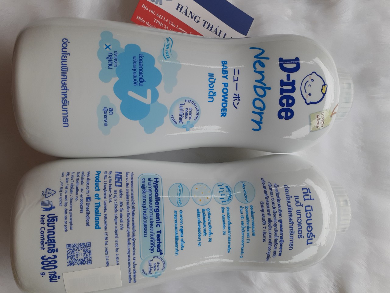[HCM]Combo 2 chai Phấn rôm Dnee Newborn 380gr Thái lan- Phấn Dnee Màu trắng