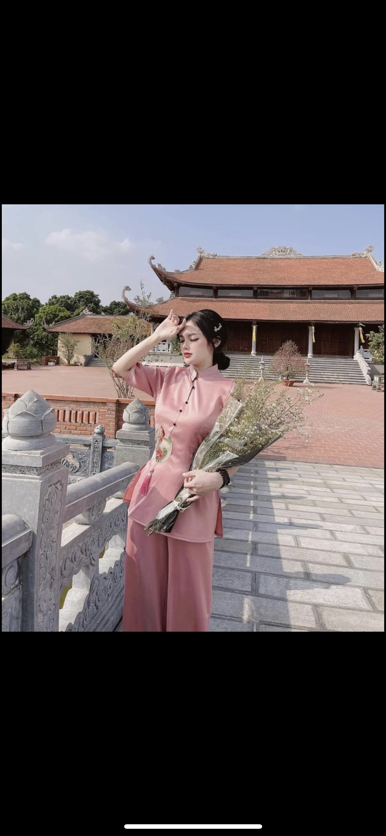 Set Đồ Đi Chùa Thêu Chất Vải Lụa Cao Cấp L10