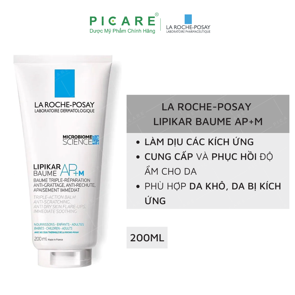 [GIẢM 20K ĐƠN 399K] Kem Dưỡng Giảm Ngứa La Roche-Posay Lipikar Baume AP+M  200ML