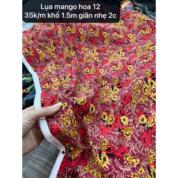 Vải Lụa Hoa , lụa mango,lụa hoa nhí,  may JUMSUIT không cần lót