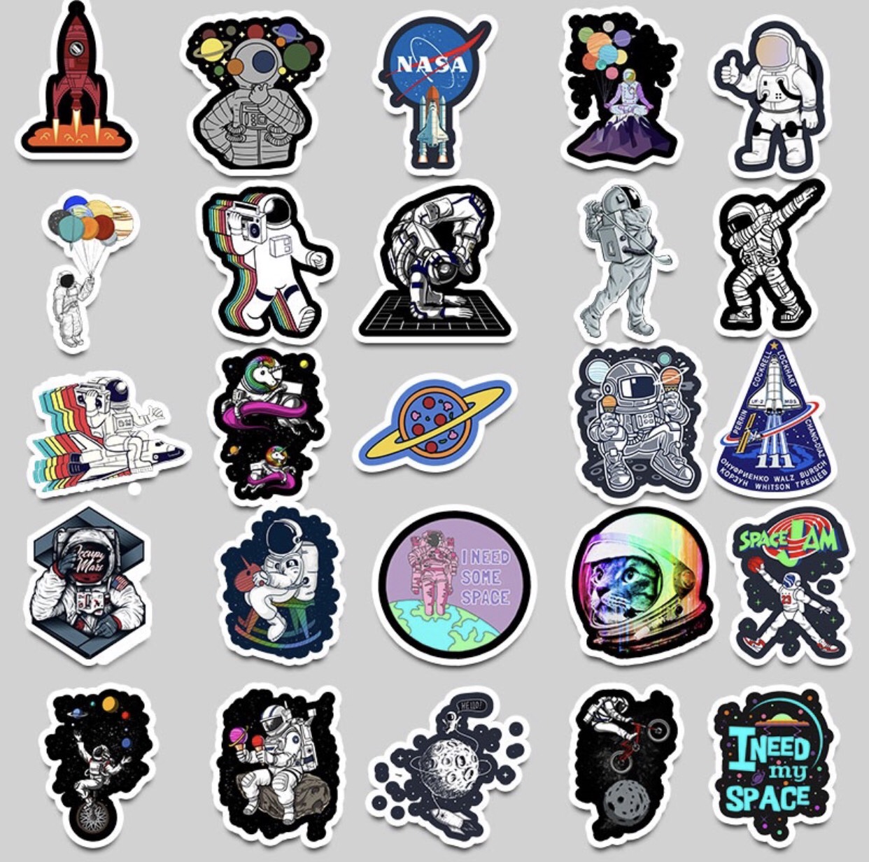 COMBO 85 Sticker Dán Chống Nước Hình Phi Hành Gia Nasa